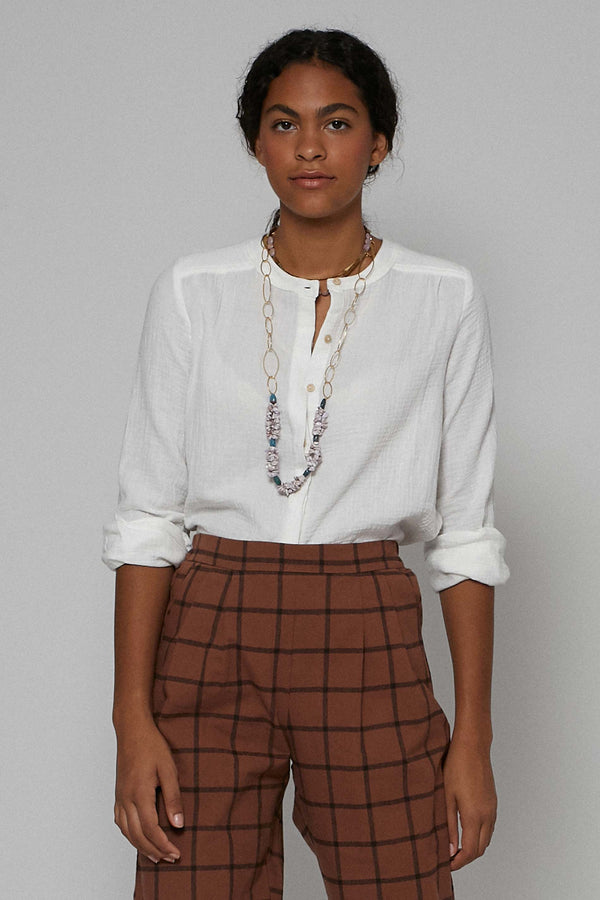 Triana By C Blusa MELBOURNE ORGANIC BLANCA Ventas relámpago