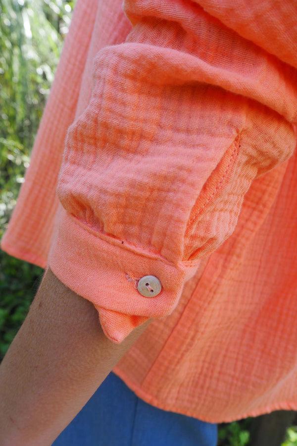 Triana By C Blusa algodón orgánico STAR tangerina Tienda