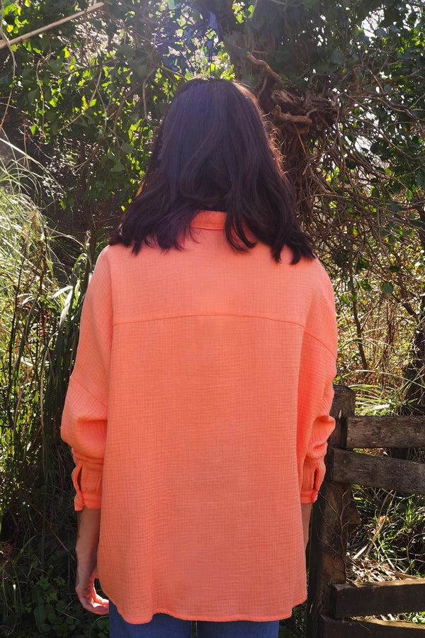 Triana By C Blusa algodón orgánico STAR tangerina Tienda