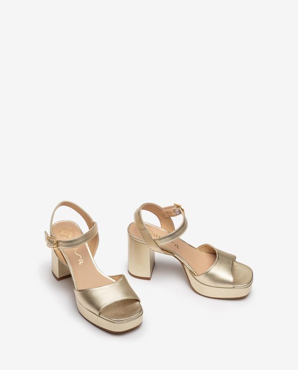 unisa Sandalia de piel y tacón ancho Ofertas especiales