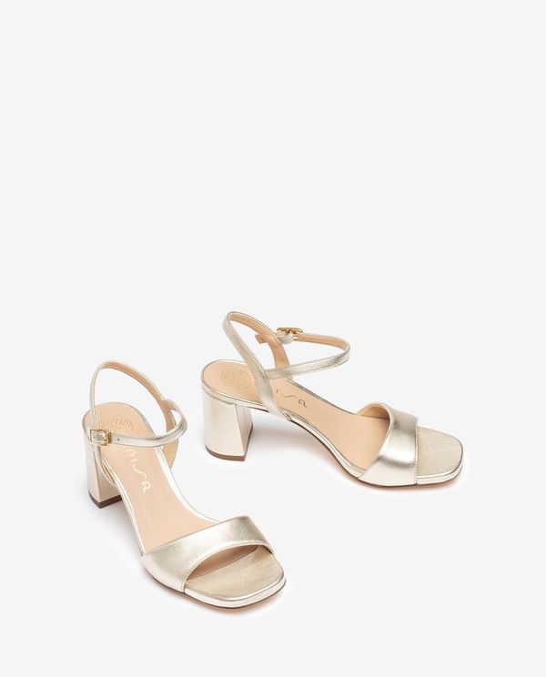 unisa Sandalia en piel metalizada Oferta especial