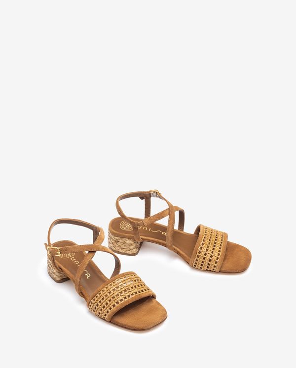 unisa Sandalia con tacón de rafia Descuento por venta flash