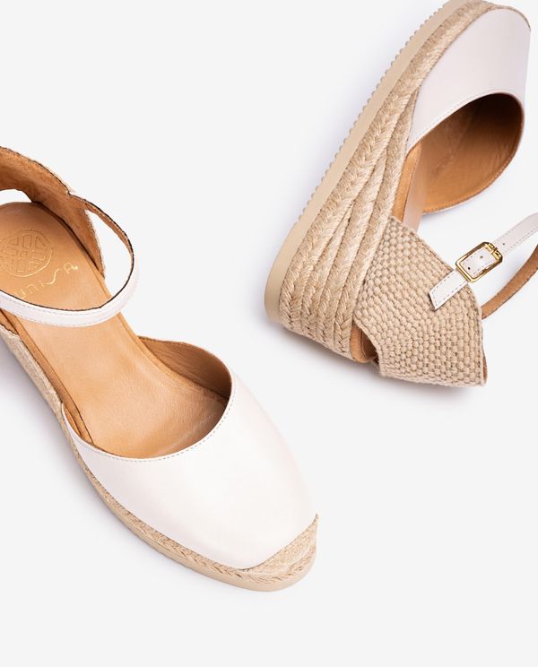 unisa Alpargata de cuña baja en piel Última moda