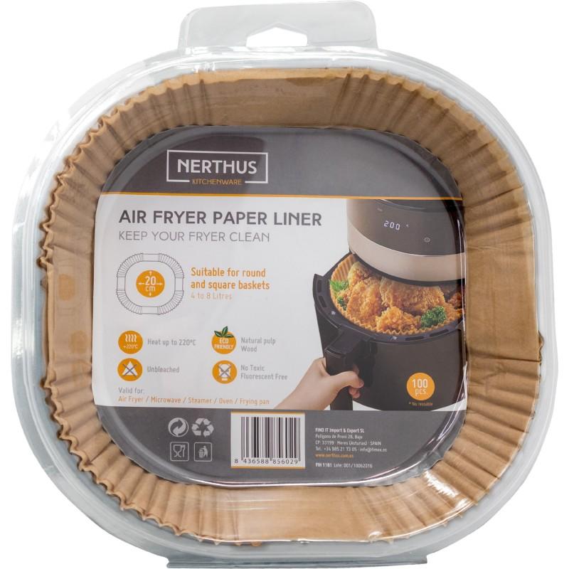 vin bouquet Bandeja de papel para Freidora de Aire Air Fryer 100 Piezas Antiadherente Desechable Ofertas de temporada