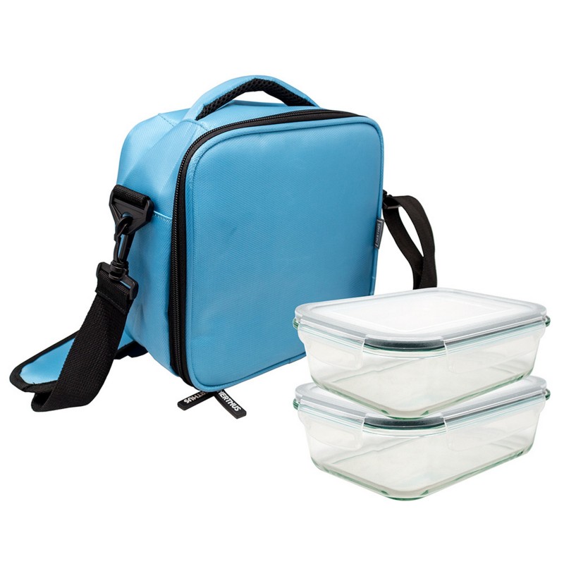 vin bouquet Bolsa Térmica Azul Claro con 2 Herméticos de Cristal 640 ml Rebajas de fin de temporada