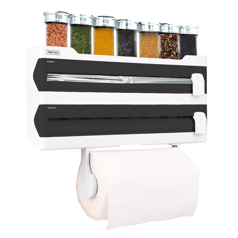vin bouquet Portarollos pared dispensador Triple Dispensador aluminio y film con corte Estante especiero