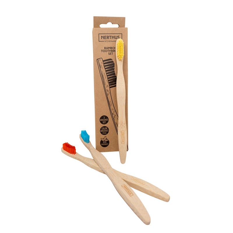 vin bouquet Set de 3 cepillos de dientes bambú Rebajas online