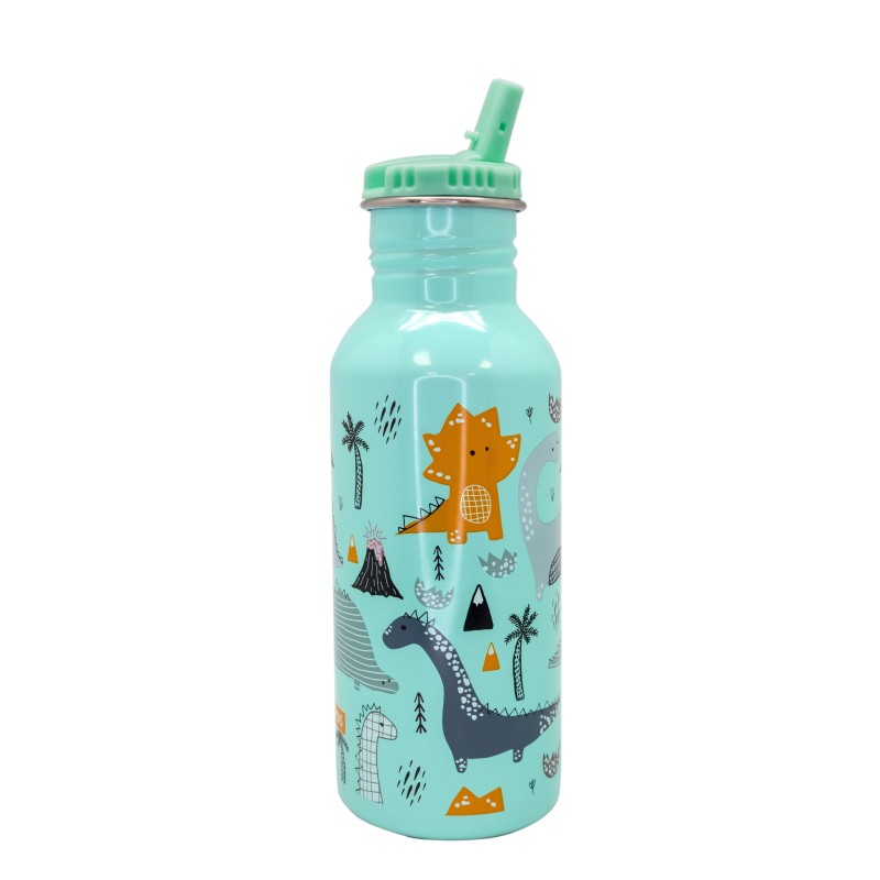 vin bouquet Botella Infantil Dinosaurios AZUL 500ml - aluminio ultraligero