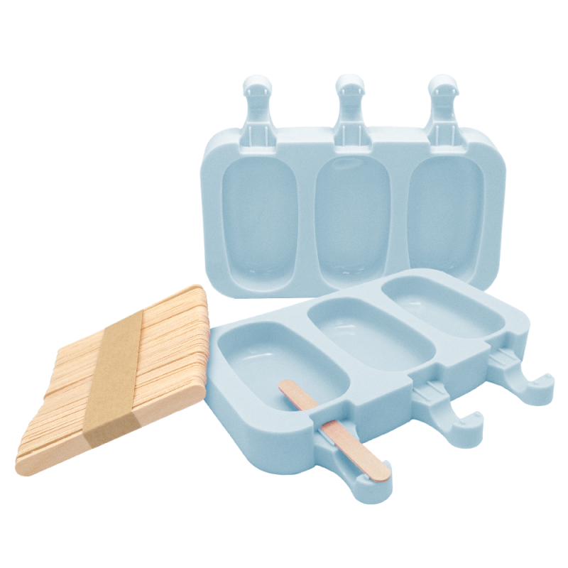 vin bouquet Moldes de Silicona para Helado con 50 Palitos de Madera Fabricado en Silicona Dulces Caseros Fáciles y Divertidos Azul