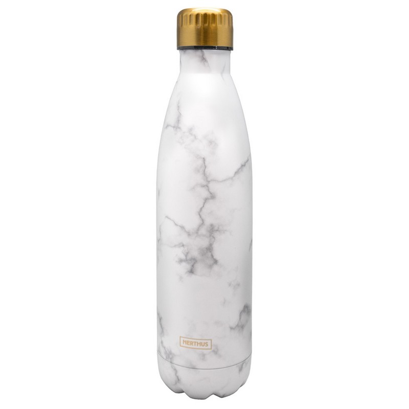 vin bouquet Botellas de Doble Pared de Acero inoxidable - 750 ml Marmol Blanco