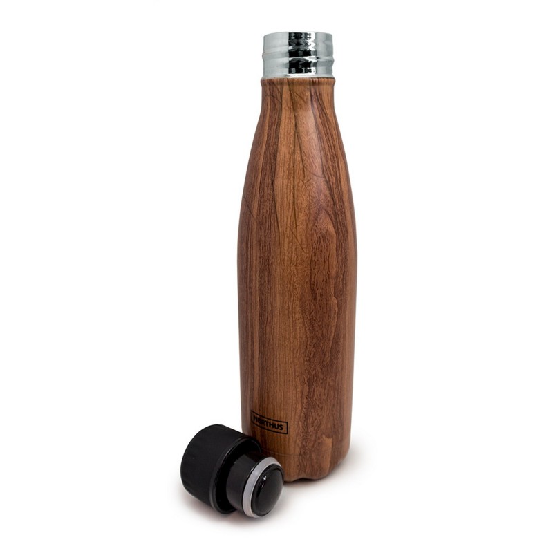 vin bouquet Botella de doble pared de acero inoxidable - 500 ml Madera