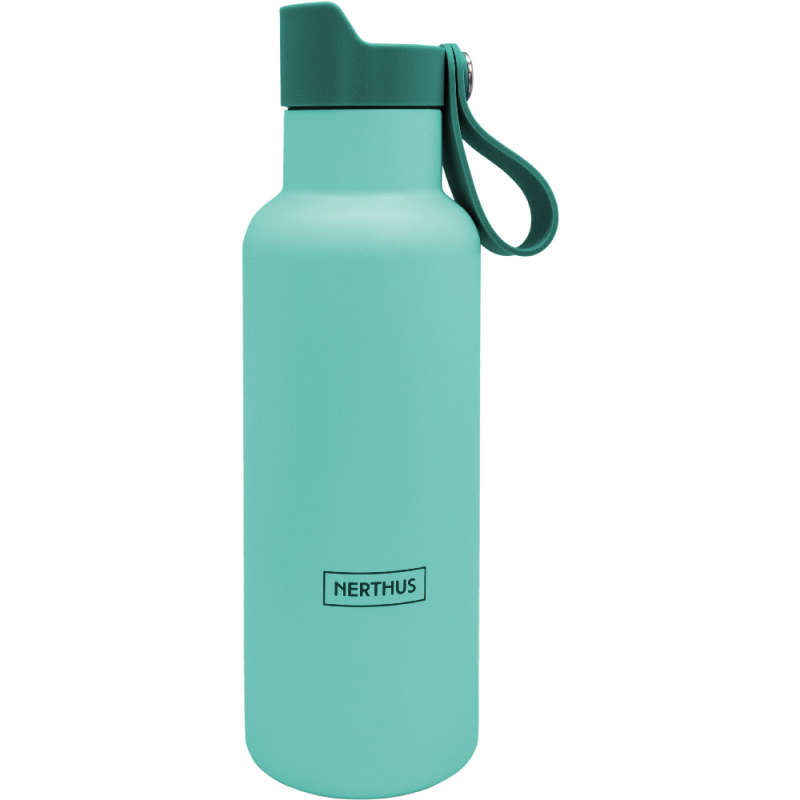 vin bouquet Botella Deportiva CLICK & DRINK de Doble Pared de 500 ml con Tapón de Clic Turquesa