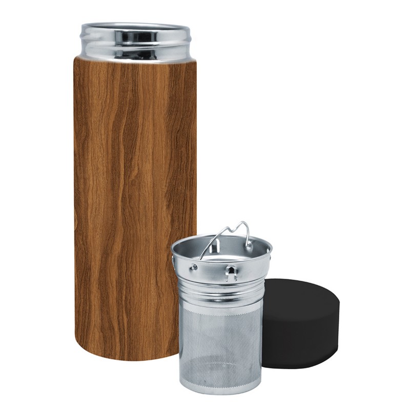 vin bouquet Termo té DOBLE PARED acero 300 ml madera Oferta especial