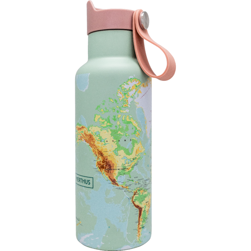 vin bouquet Botella Deportiva CLICK & DRINK de Doble Pared de 500 ml con Tapón de Clic Mapa