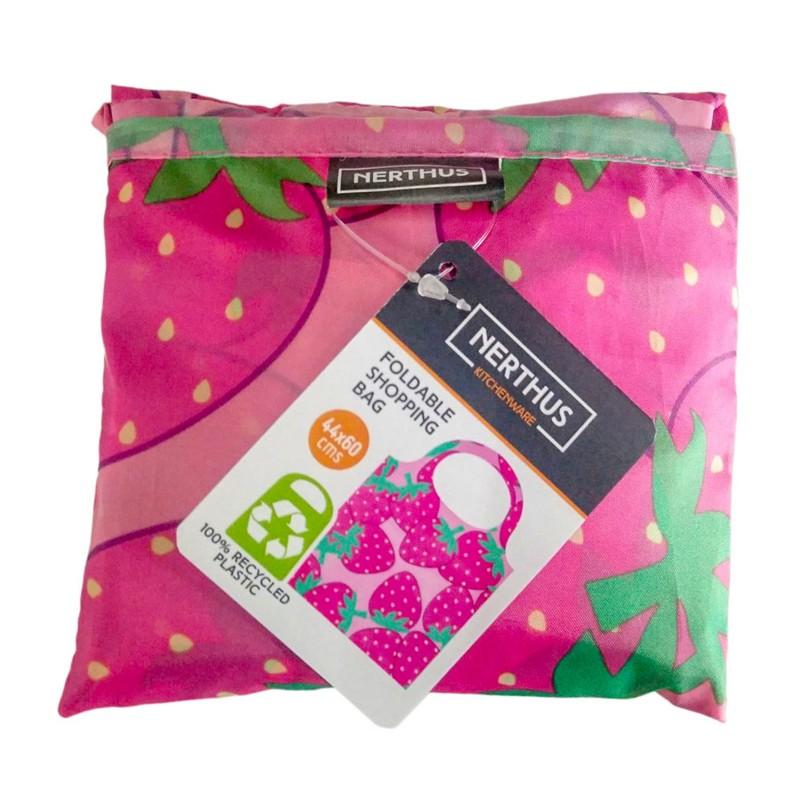 vin bouquet Bolsa de la compra plegable. Plástico 100% reciclado Fresas