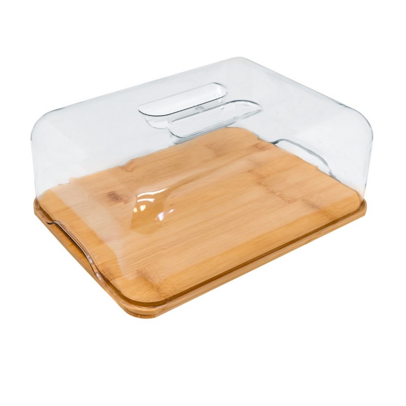 vin bouquet Quesera cúpula de PVC Caja Madera