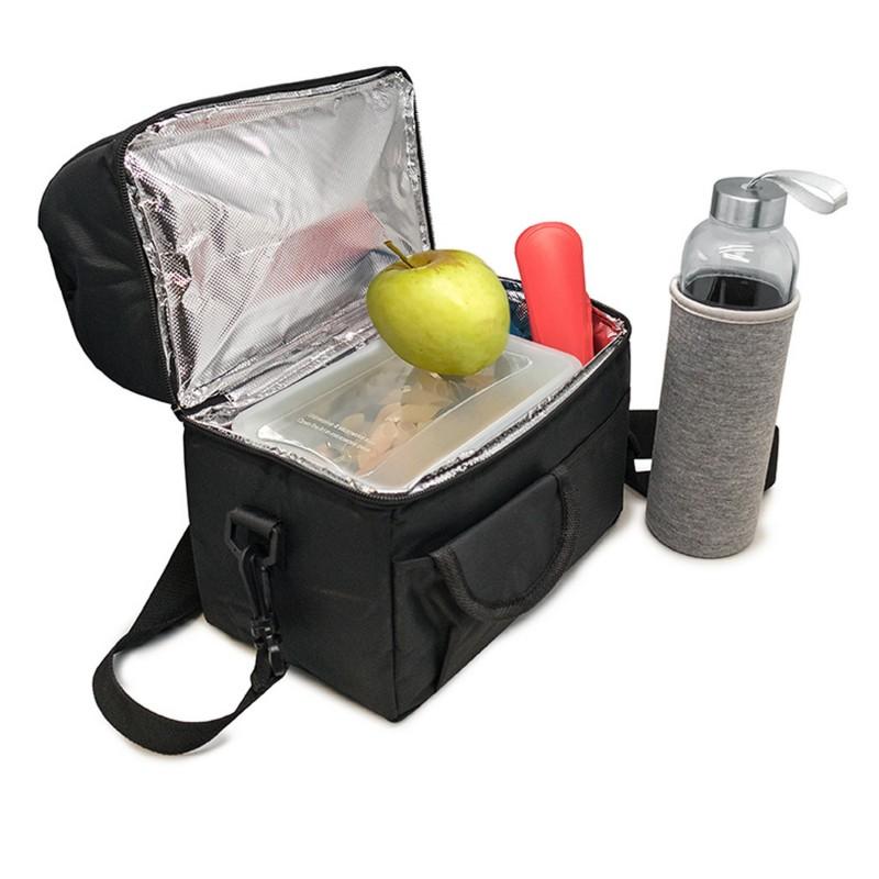 vin bouquet Bolsa Porta Alimentos Con Doble Piso color Negro