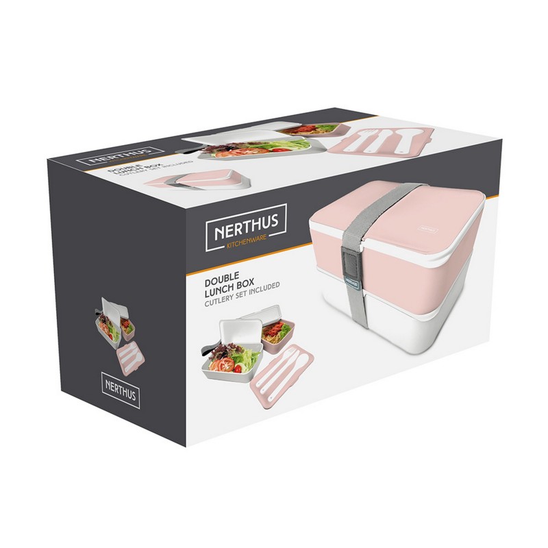 vin bouquet Doble Lunch Box Rosa Pastel Promoción por tiempo limitado