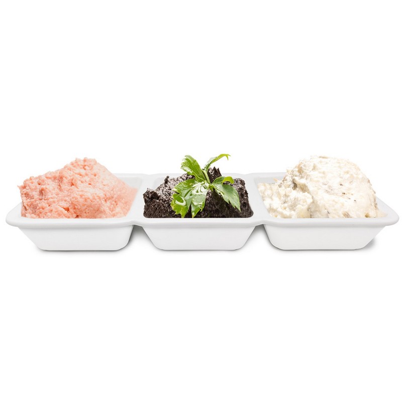 vin bouquet Plato de porcelana para aperitivos con 3 departamentos rectangulares Último día