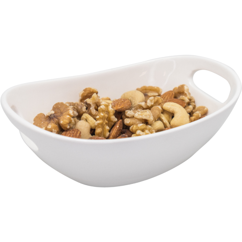 vin bouquet Bol Ovalado de Porcelana con Asas para Snacks Elegante Servicio de Aperitivos Blanco En oferta