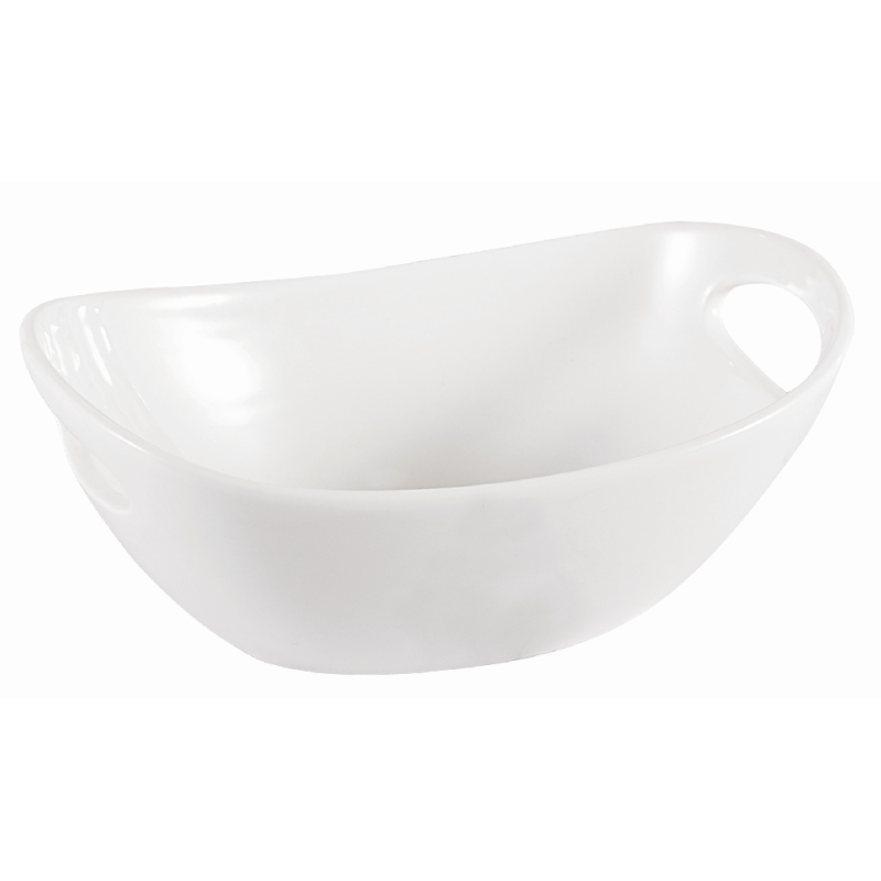 vin bouquet Bol Ovalado de Porcelana con Asas para Snacks Elegante Servicio de Aperitivos Blanco En oferta