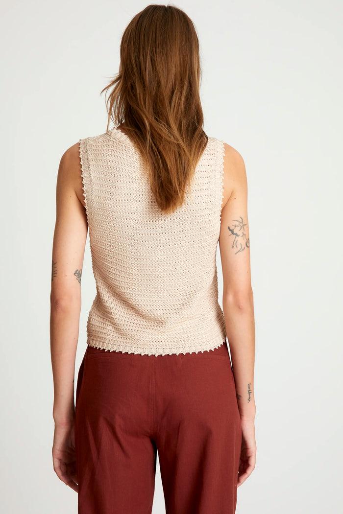 wild pony Top de punto textura waffle blanco Grandes descuentos
