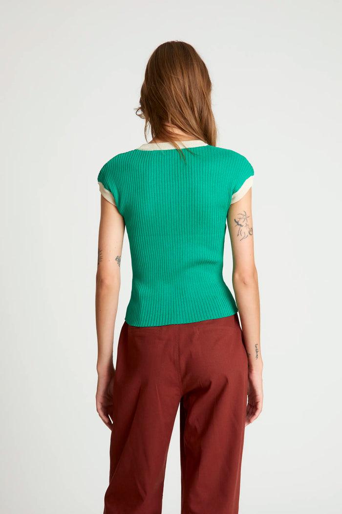 wild pony Top de punto bicolor verde Limitado a 3 días