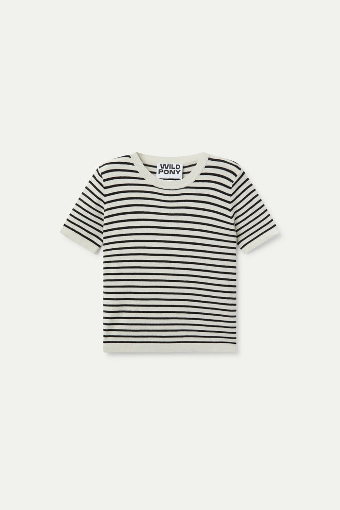 wild pony Top de punto rayas negras Ahorra y exporta