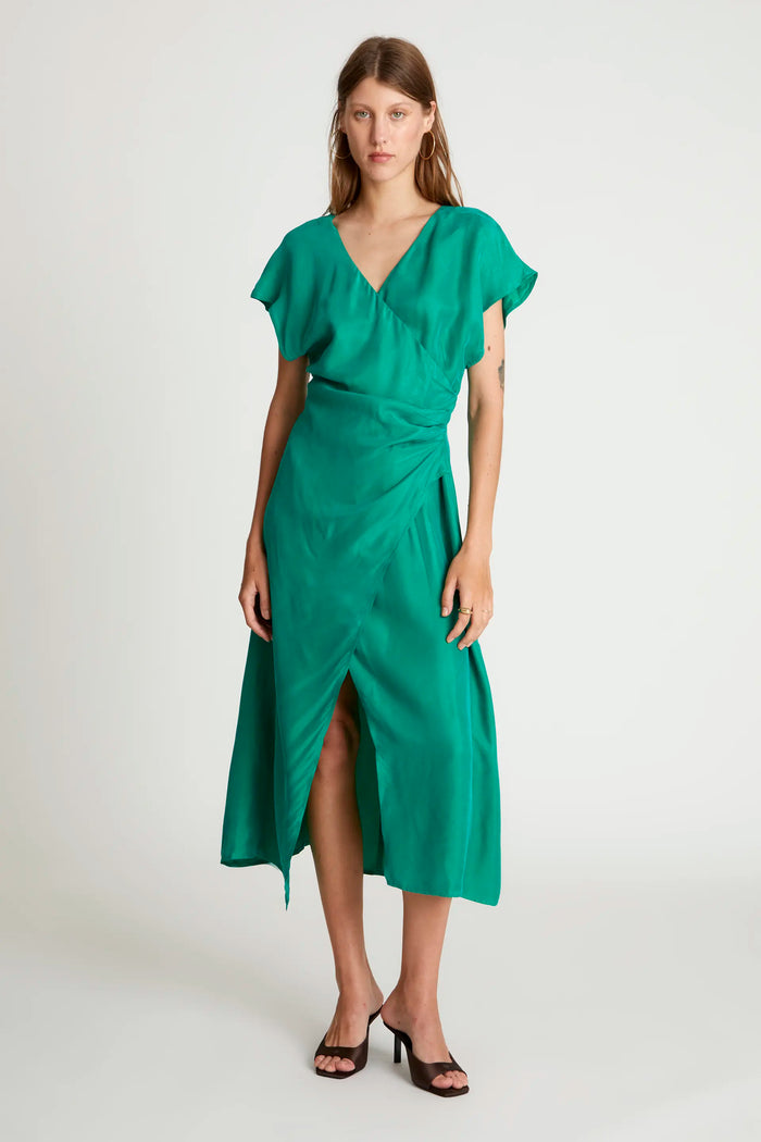 wild pony Vestido midi manga corta verde