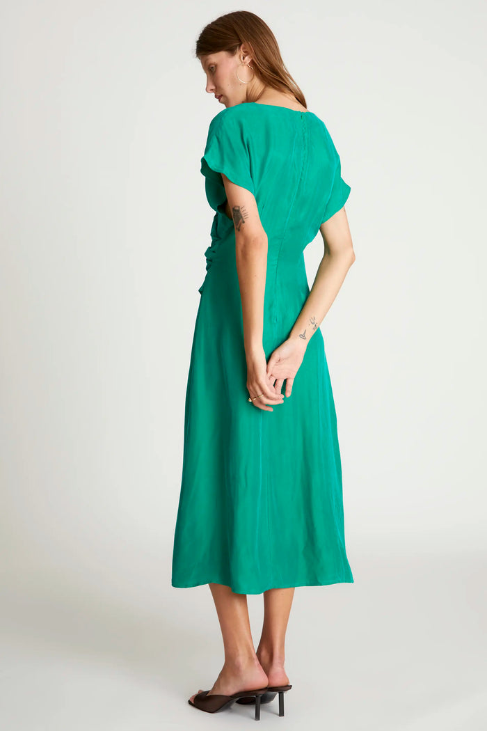 wild pony Vestido midi manga corta verde Última moda