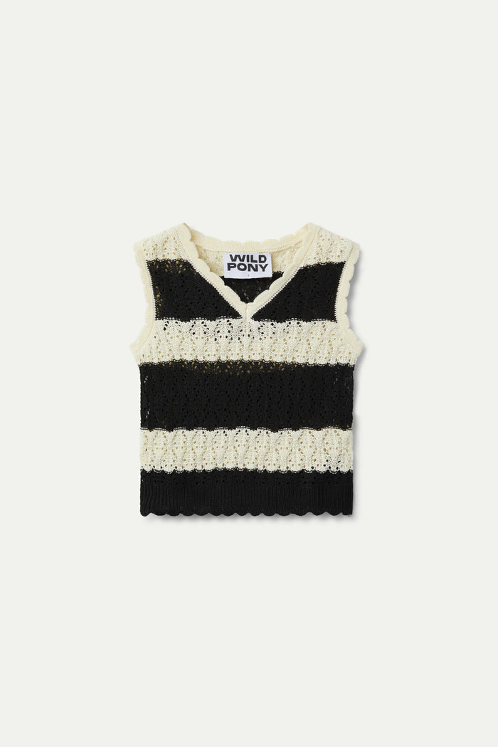 wild pony Top de punto calado rayas negro Devoluciones gratuitas