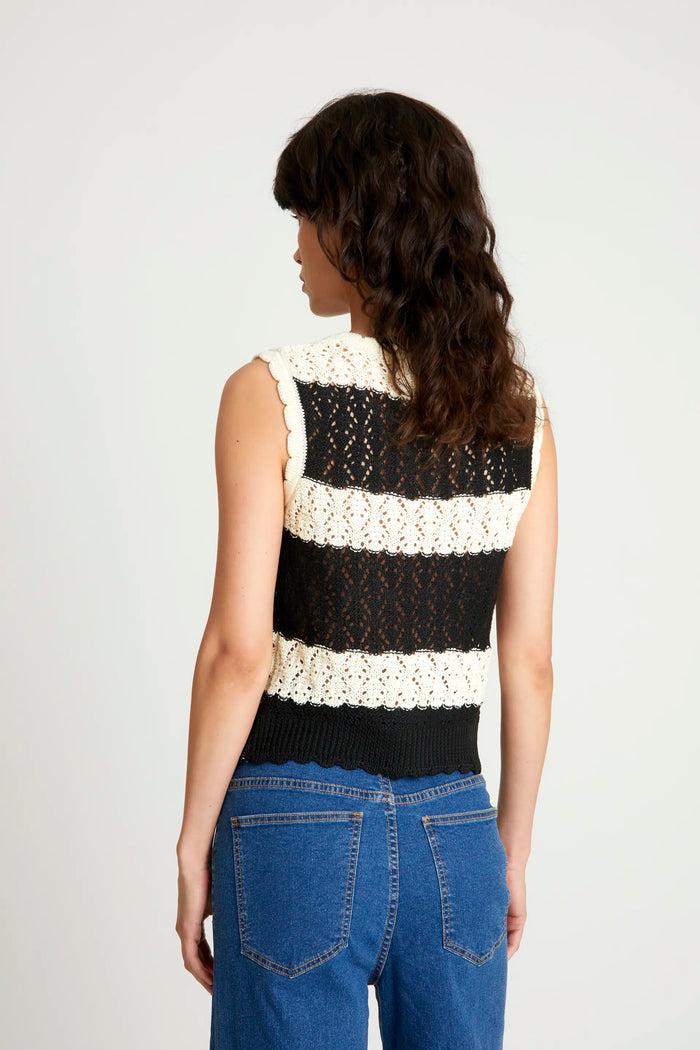 wild pony Top de punto calado rayas negro Devoluciones gratuitas