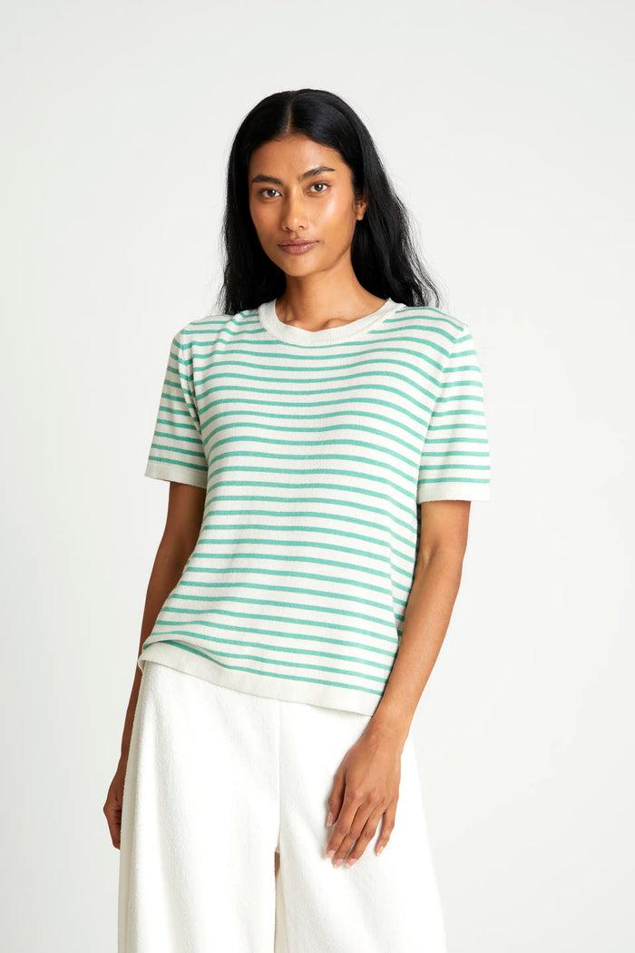 wild pony Top de punto rayas verdes