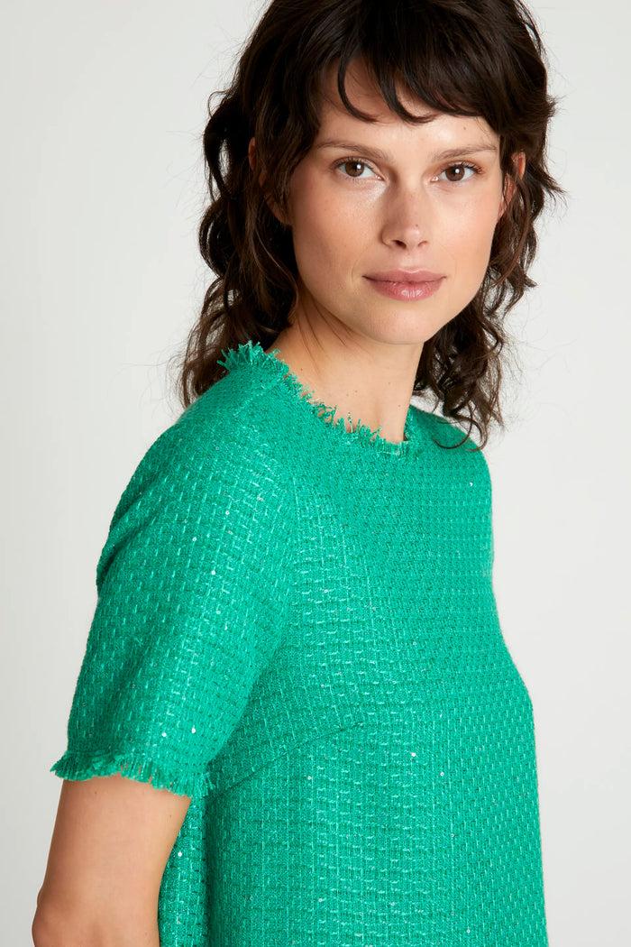 wild pony Vestido corto tweed verde Outlet online