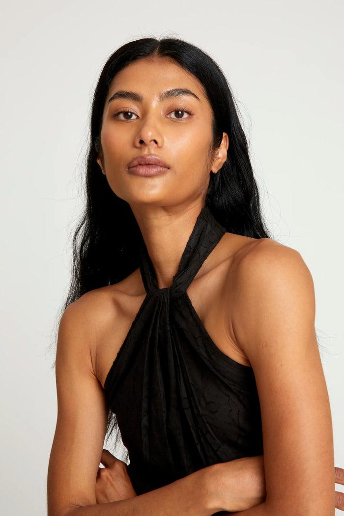 wild pony Top halter jacquard negro Ofertas