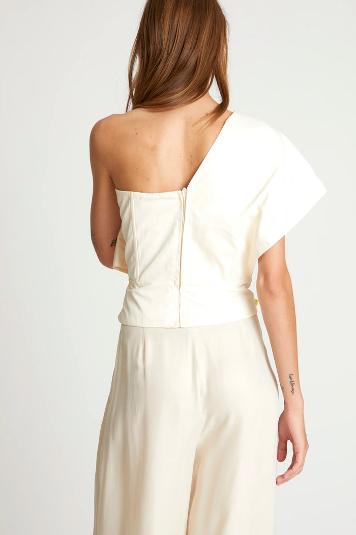 wild pony Top asimétrico lazo blanco En oferta