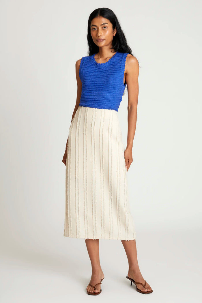 wild pony Falda midi texturizada blanca Rebajas de fábrica