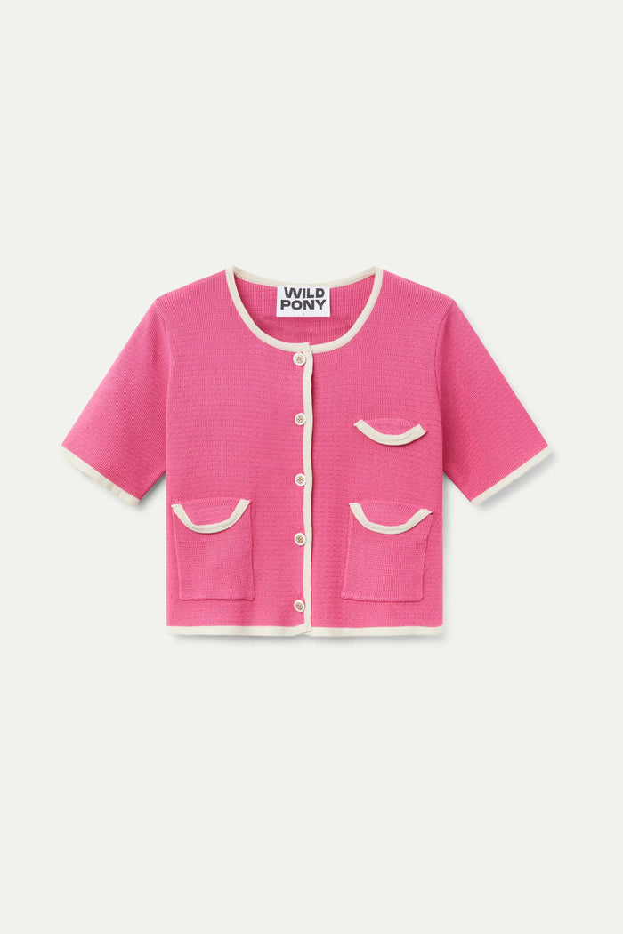 wild pony Cárdigan manga corta rosa Descuento