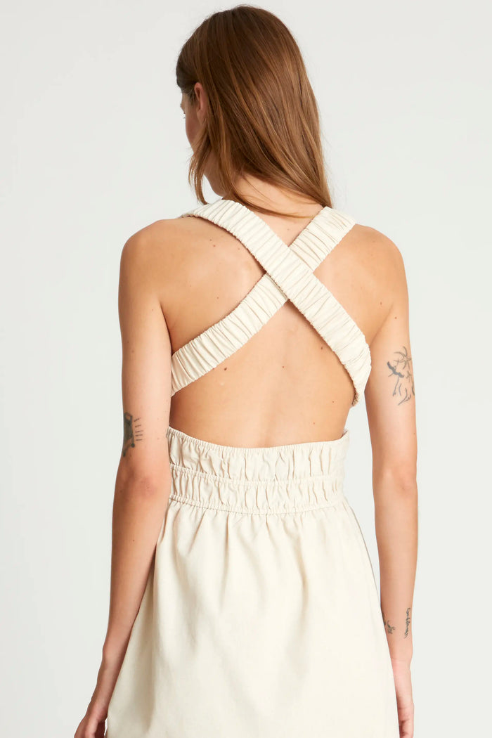 wild pony Vestido midi lino blanco Tienda
