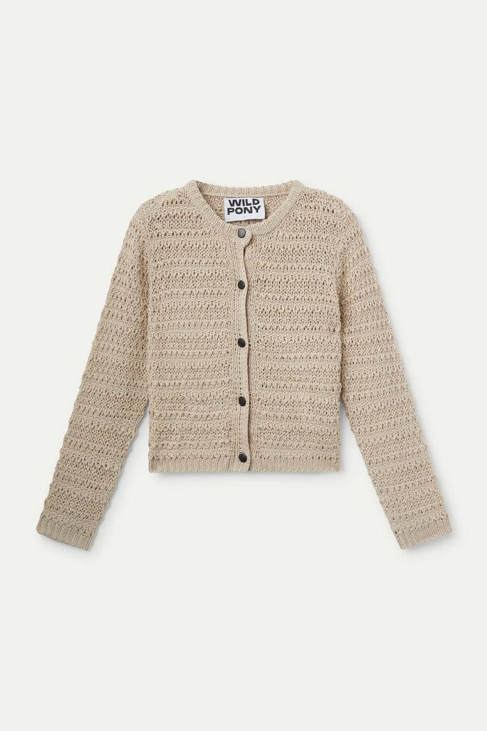 wild pony Cárdigan de punto calado beige Rebajas online