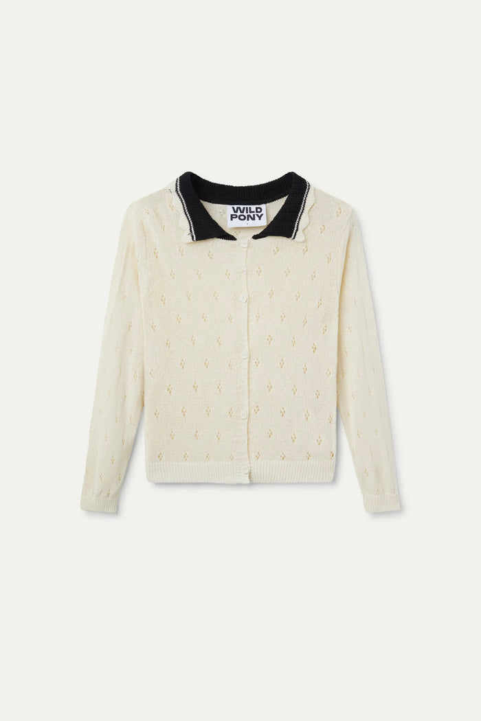 wild pony Cárdigan cuello polo blanco Rebajas top