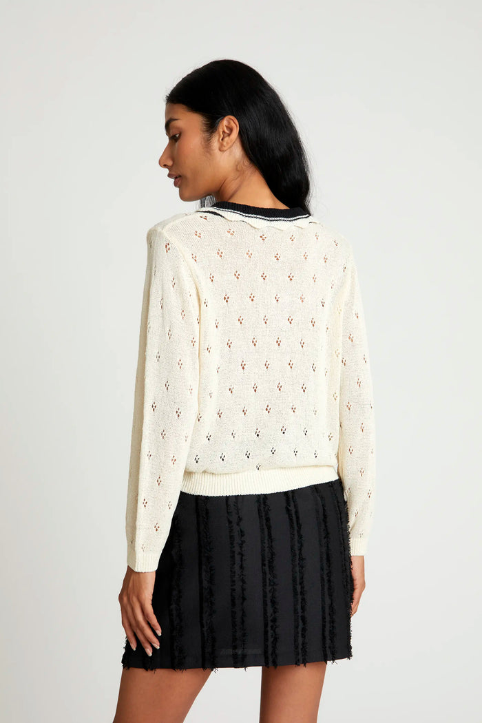 wild pony Cárdigan cuello polo blanco Rebajas top