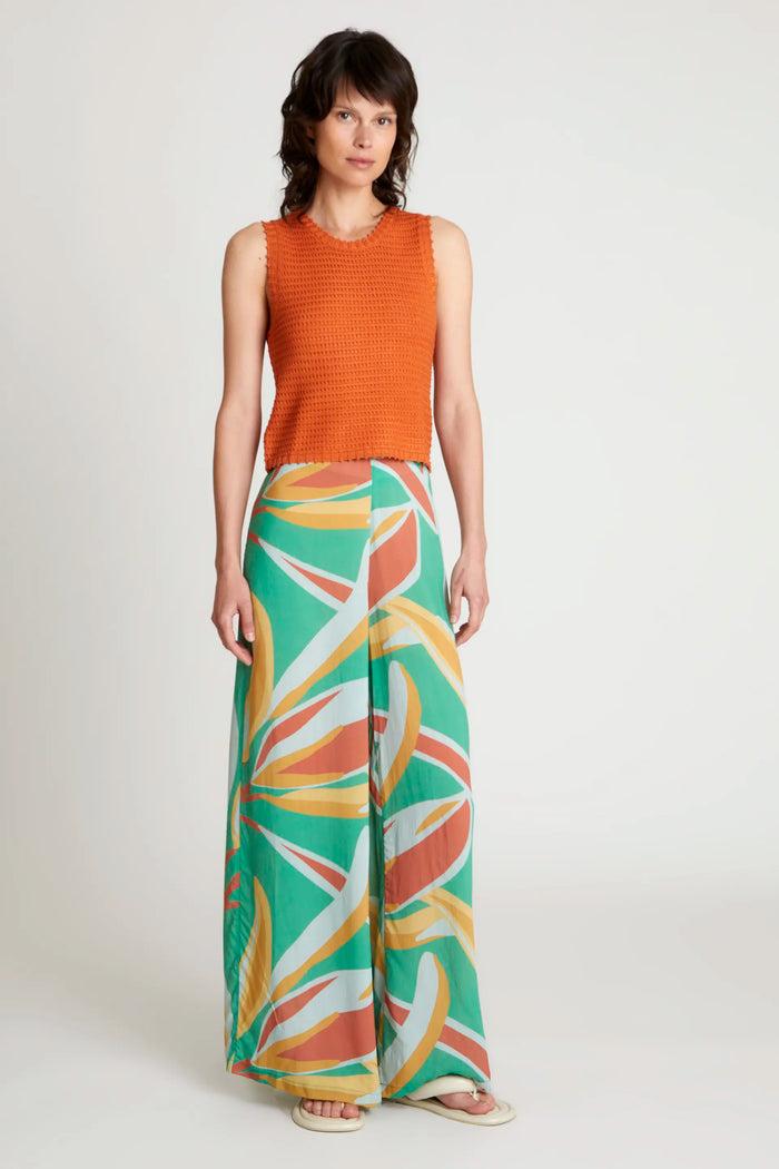 wild pony Pantalón largo amplio estampado floral Bromelia Último día