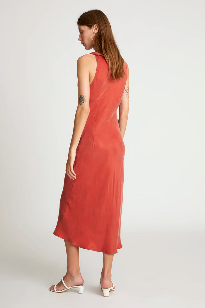 wild pony Vestido midi cuello barco marrón Superdescuento