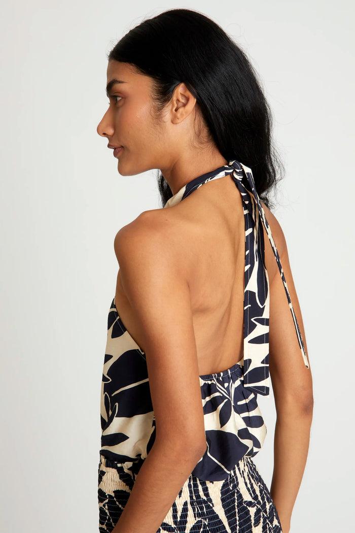 wild pony Top halter floral Filodendro Libre de impuestos