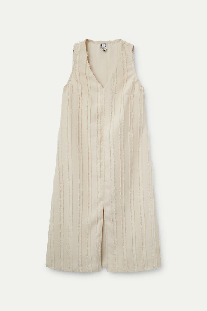 wild pony Vestido midi texturizado blanco Última moda