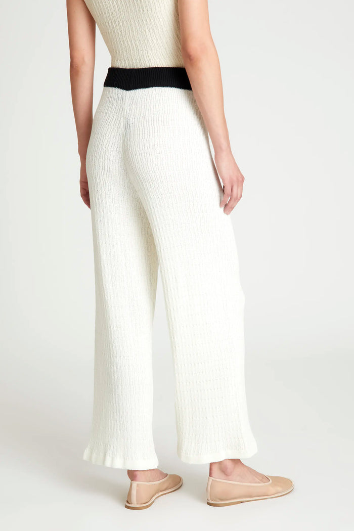 wild pony Pantalón recto bicolor blanco Ofertas especiales
