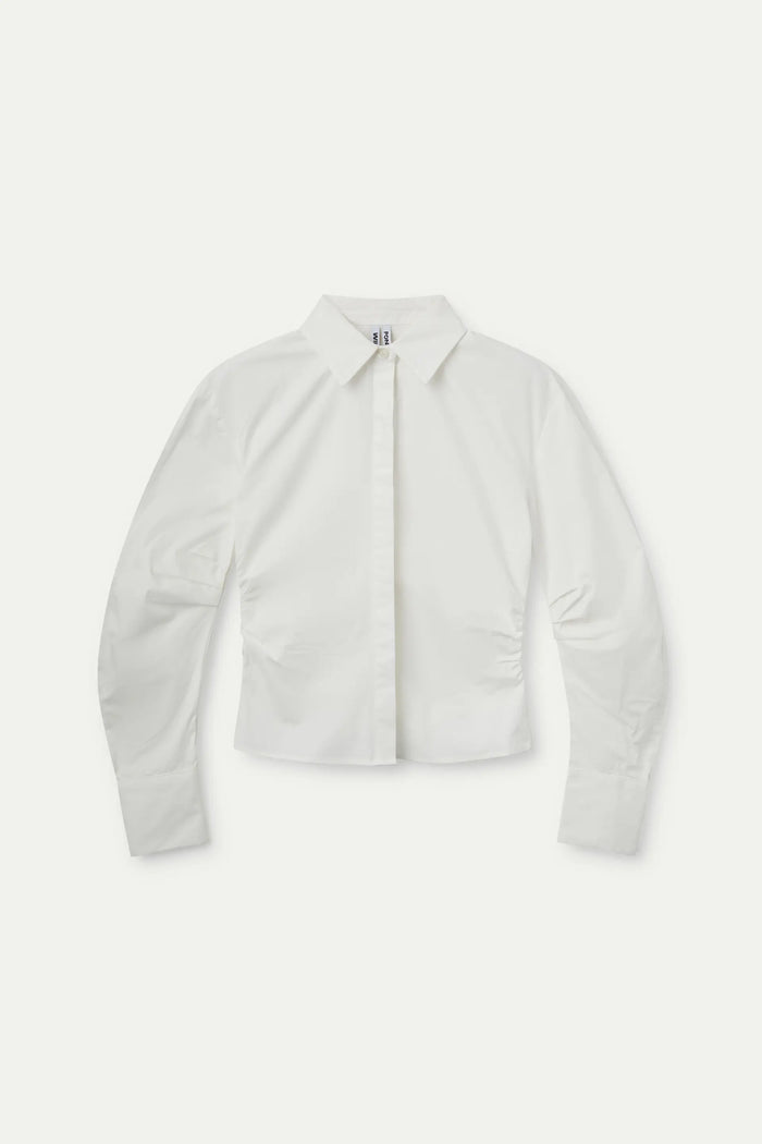 wild pony Camisa fruncida algodón blanca Grandes ahorros
