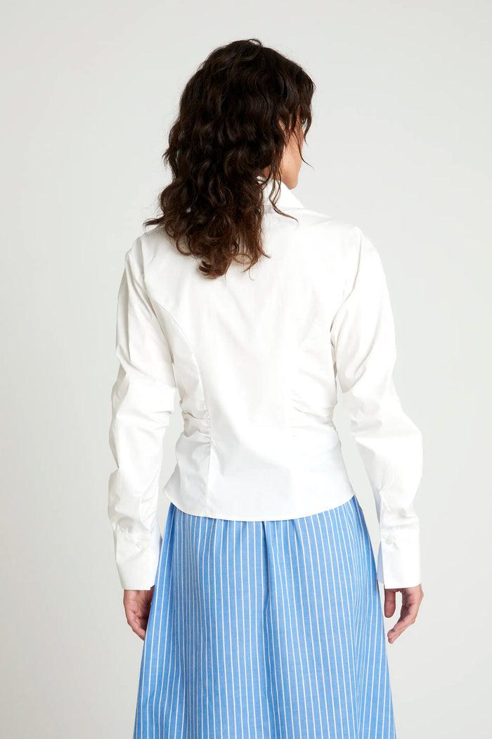 wild pony Camisa fruncida algodón blanca Grandes ahorros