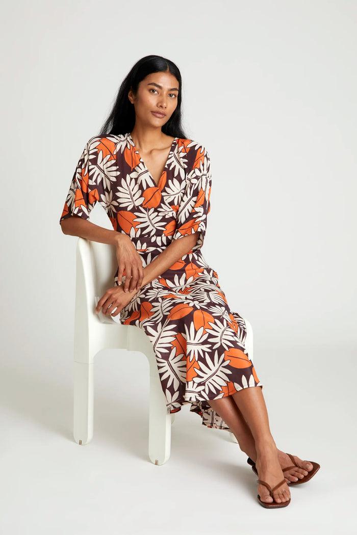 wild pony Vestido midi estampado floral Vegetal Precio ultrabajo